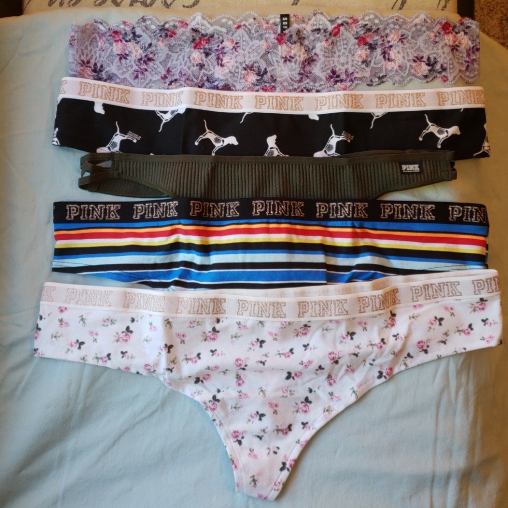 NEW! VS Pink Thong Panties Set